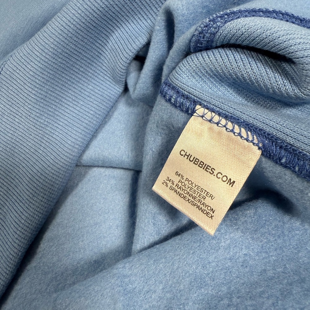 Chubbies Soft Terry Pullover Crewneck Sweatshirt Mens Medium Palm Tree Blue NWT - Picture 7 of 7